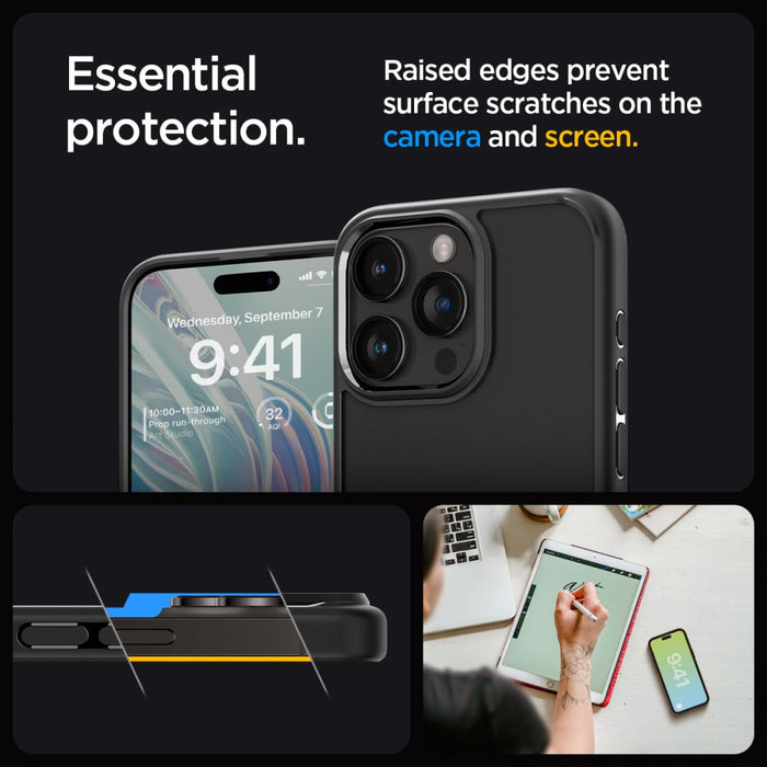 Spigen Ultra Hybrid iPhone 15 Pro Max Case - Matte Black - Cell phone cases and covers<<<HurtelXML