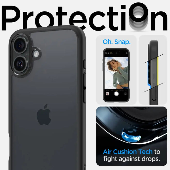 Spigen Ultra Hybrid iPhone 16 Case - Matte Black - Cell phone cases and covers<<<HurtelXML