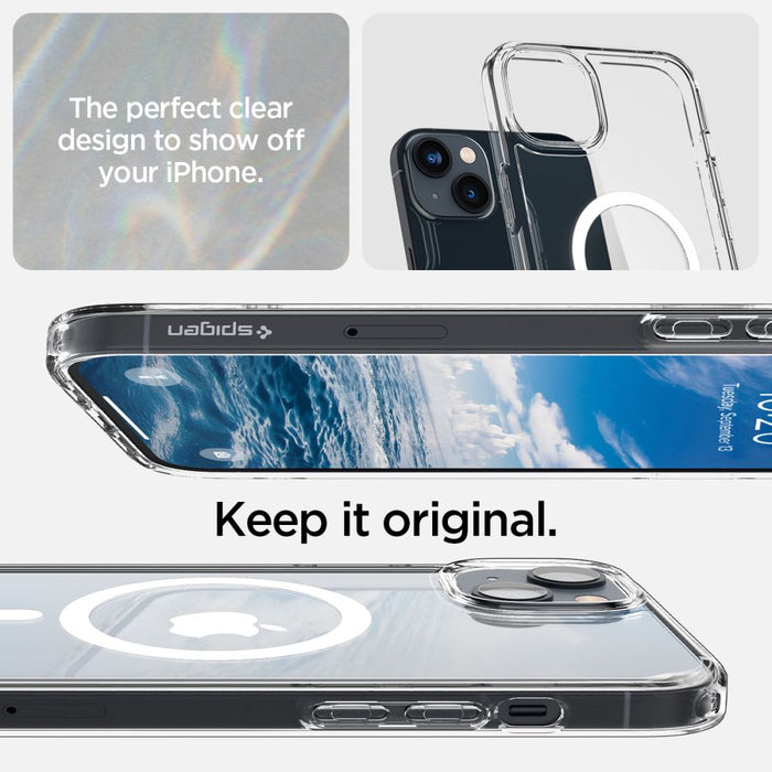 Spigen Ultra Hybrid Mag Case with MagSafe for iPhone 14 - Clear/White - Cell phone cases and covers<<<HurtelXML