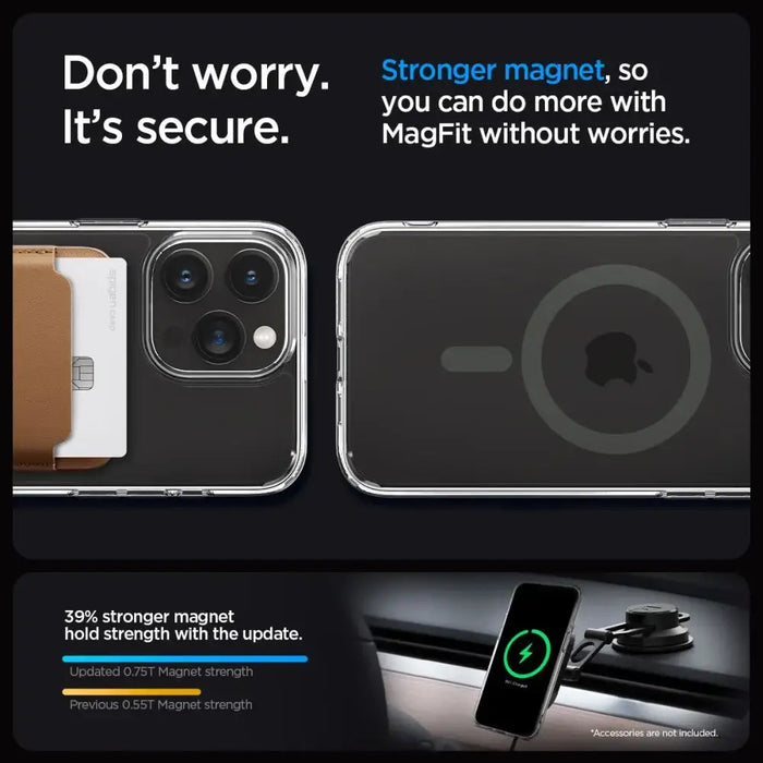 Spigen Ultra Hybrid Mag Case with MagSafe for iPhone 15 Pro - Clear Gray - Cell phone cases and covers<<<HurtelXML