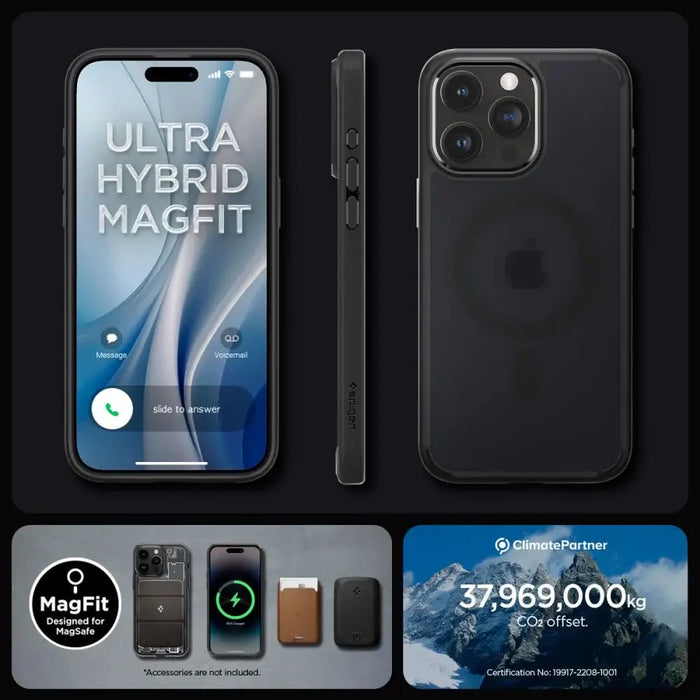 Spigen Ultra Hybrid Mag Case with MagSafe for iPhone 15 Pro Max - Clear Black - Cell phone cases and covers<<<HurtelXML