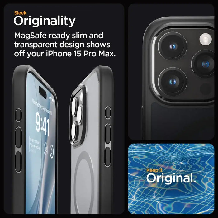 Spigen Ultra Hybrid Mag Case with MagSafe for iPhone 15 Pro Max - Clear Black - Cell phone cases and covers<<<HurtelXML