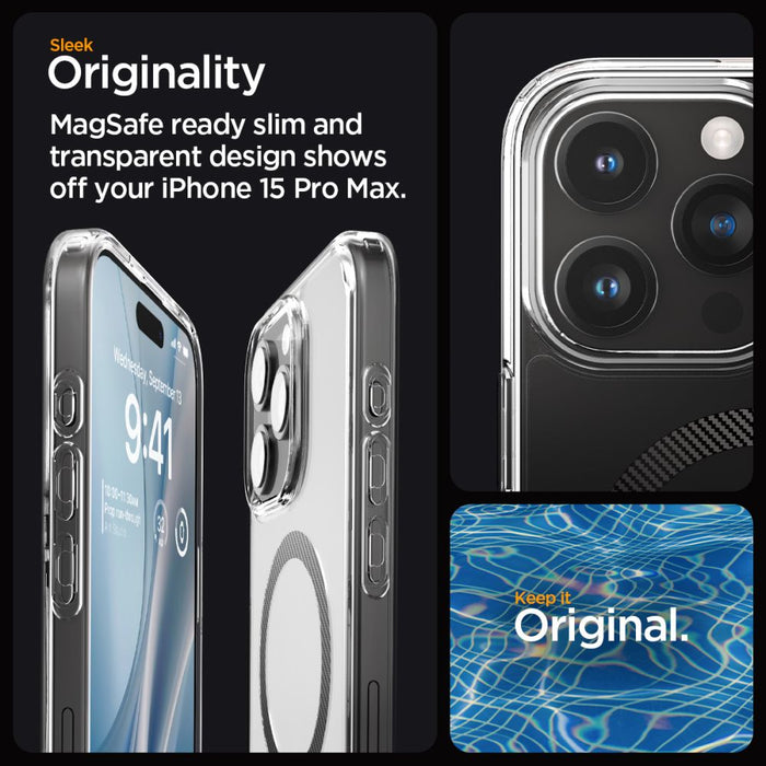 Spigen Ultra Hybrid Mag Case with MagSafe for iPhone 15 Pro Max - Gray - Cell phone cases and covers<<<HurtelXML