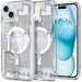Spigen Ultra Hybrid Mag Case with MagSafe for iPhone 15 - White (Zero One Pattern) - Cell phone cases