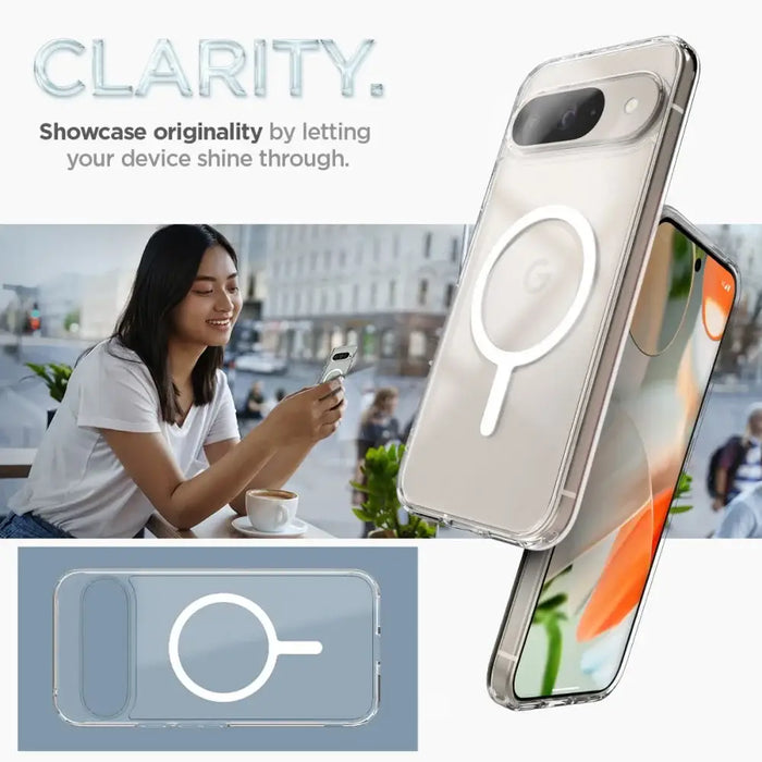 Spigen Ultra Hybrid OneTap Ring MagSafe Google Pixel 9 Pro case - white - Cell phone cases and covers<<<HurtelXML