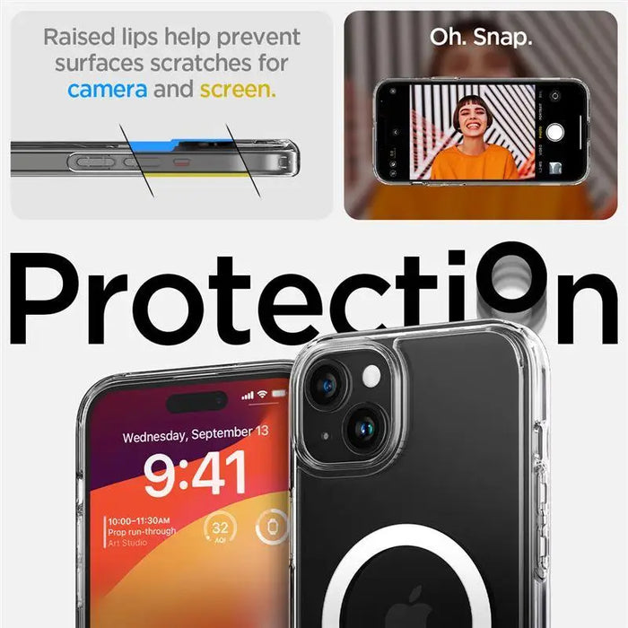 Spigen Ultra Hybrid S MagSafe crystal clear - iPhone 15 - Cell phone cases and covers<<<HurtelXML