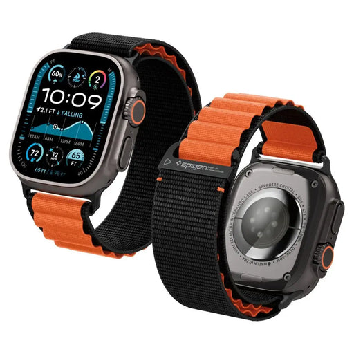 Spigen WBF1 Strap for Apple Watch 44 / 45 / 46 / 49 mm - Black and Orange - Other cell phone equipment<<<HurtelXML
