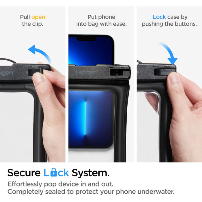 Spigen Aqua Shield A610 Case Waterproof Floating on Water - Black 2 pcs.