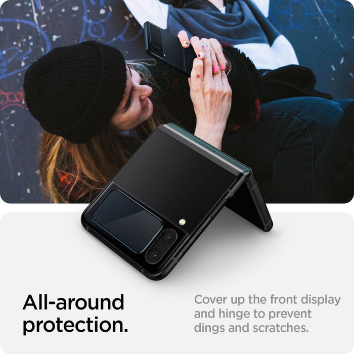 Spigen Glas.tR EZ Fit FC Tempered Glass with Hinge Film for Samsung Galaxy Z Flip 4 - Black 2 pcs.