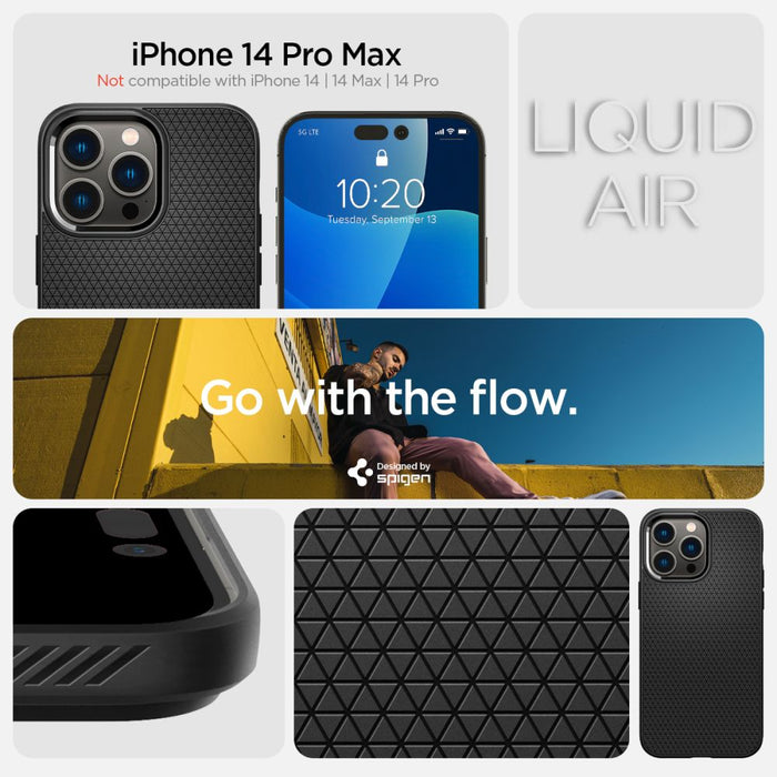 Spigen Liquid Air Case for iPhone 14 Pro Max - Matte Black