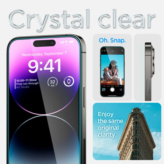 Spigen Glas.tR EZ Fit Tempered Glass for iPhone 14 Pro Max - 2 pcs.