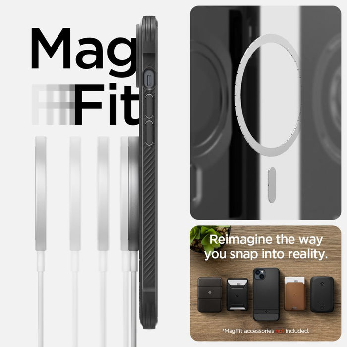 Spigen Rugged Armor Mag Case with MagSafe for iPhone 14 - Matte Black