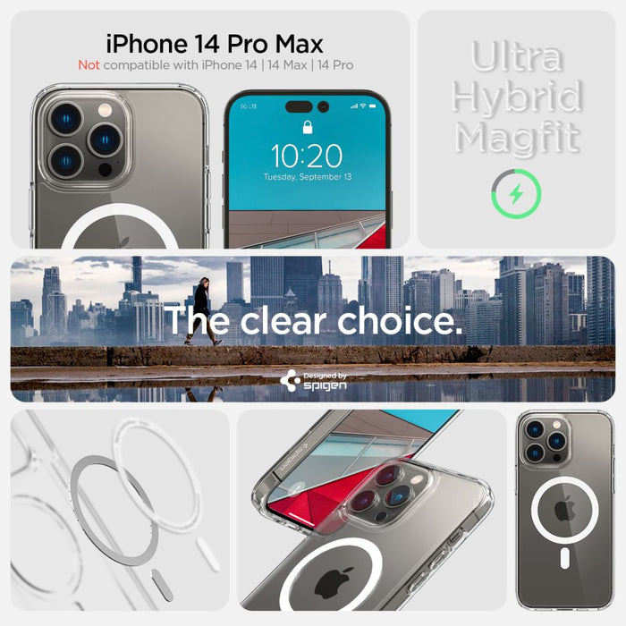 Spigen Ultra Hybrid Mag Case with MagSafe for iPhone 14 Pro Max - Clear/White