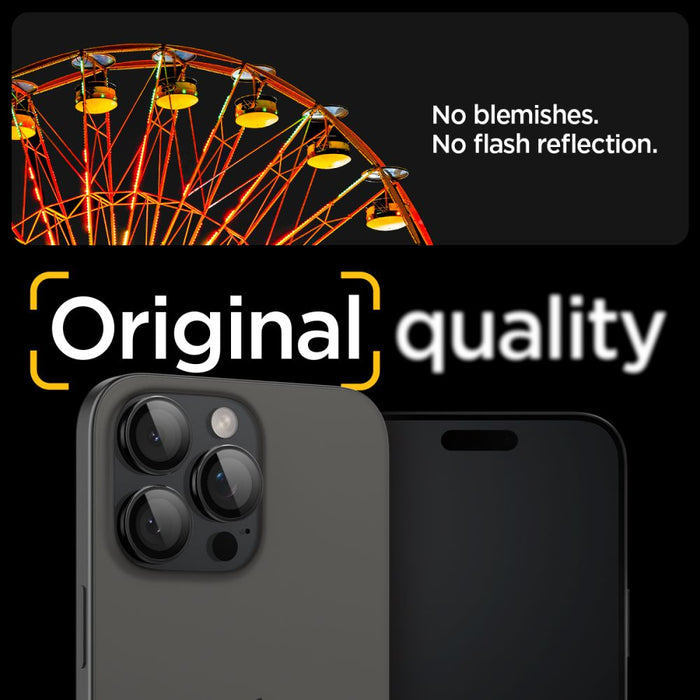 Spigen Glas.tR EZ Fit Optik Camera Protector for iPhone 14 Pro / Pro Max / 15 Pro / Pro Max / 16 Pro / Pro Max 17 Pro / 17 Pro Max - Black 2 pcs.