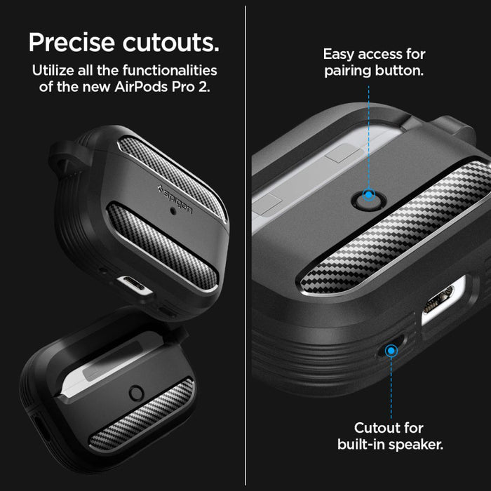 Spigen Rugged Armor Case for Apple AirPods Pro 1 / 2 - Matte Black