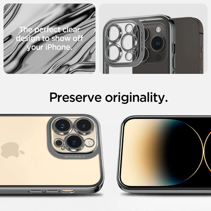 Spigen Optik Crystal iPhone 14 Pro Case - Clear Gray