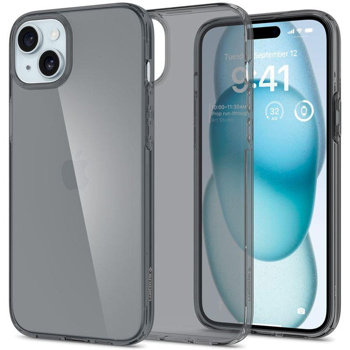 Spigen Crystal Flex iPhone 15 Plus Case - Gray-Transparent