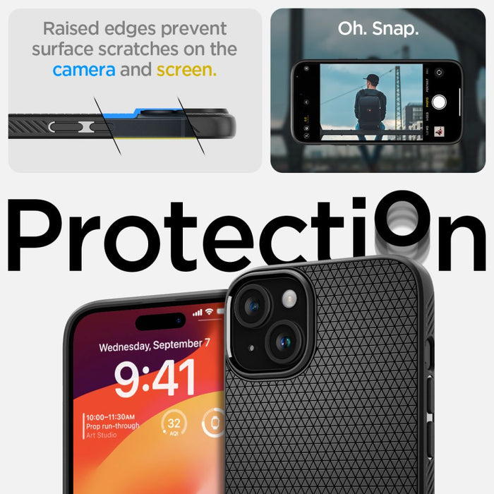 Spigen Liquid Air Case for iPhone 15 Plus - Matte Black