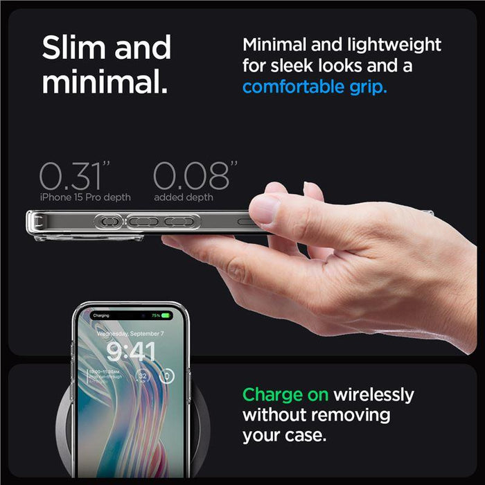 Spigen Crystal Hybrid iPhone 15 Pro Case - Clear