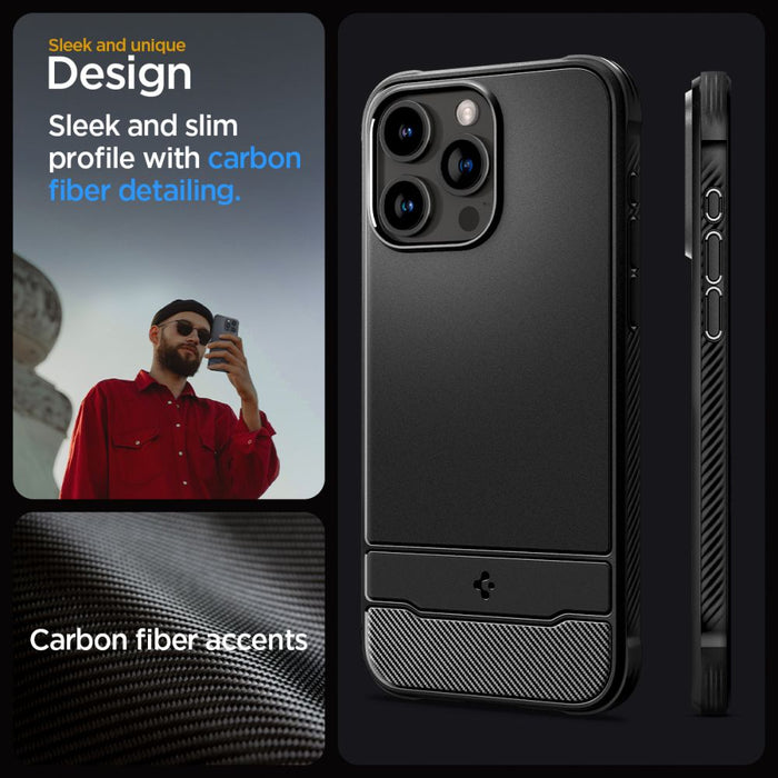 Spigen Rugged Armor Mag Case with MagSafe for iPhone 15 Pro Max - Matte Black