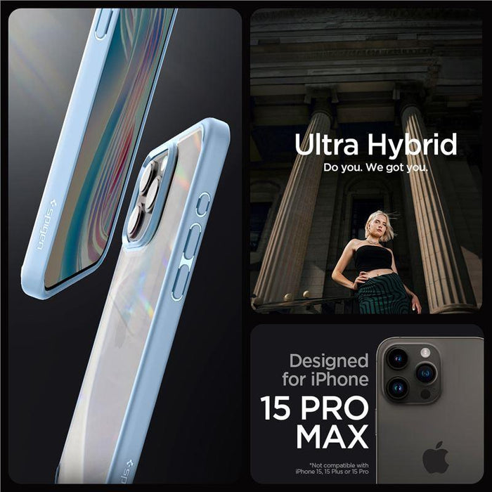 Spigen Crystal Hybrid Case for iPhone 15 Pro Max - Clear Blue