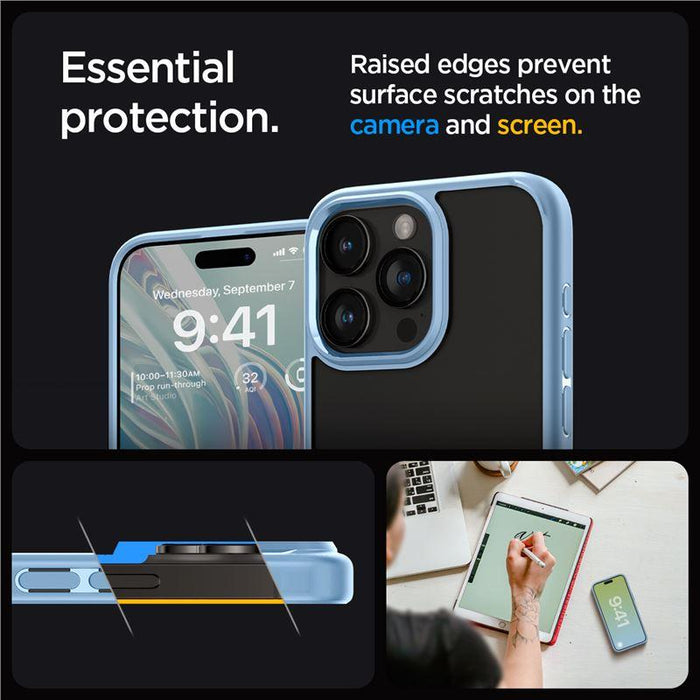 Spigen Crystal Hybrid Case for iPhone 15 Pro Max - Clear Blue