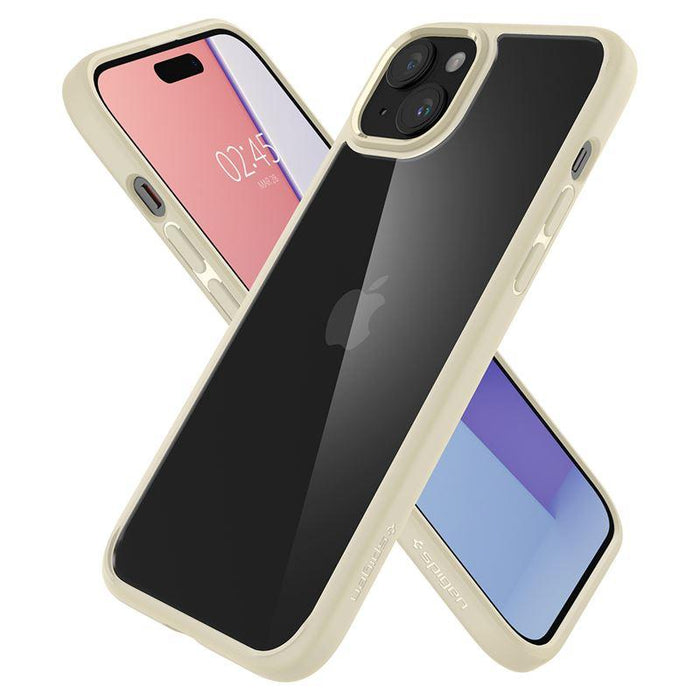 Spigen Crystal Hybrid iPhone 15 Plus Case - Transparent Beige