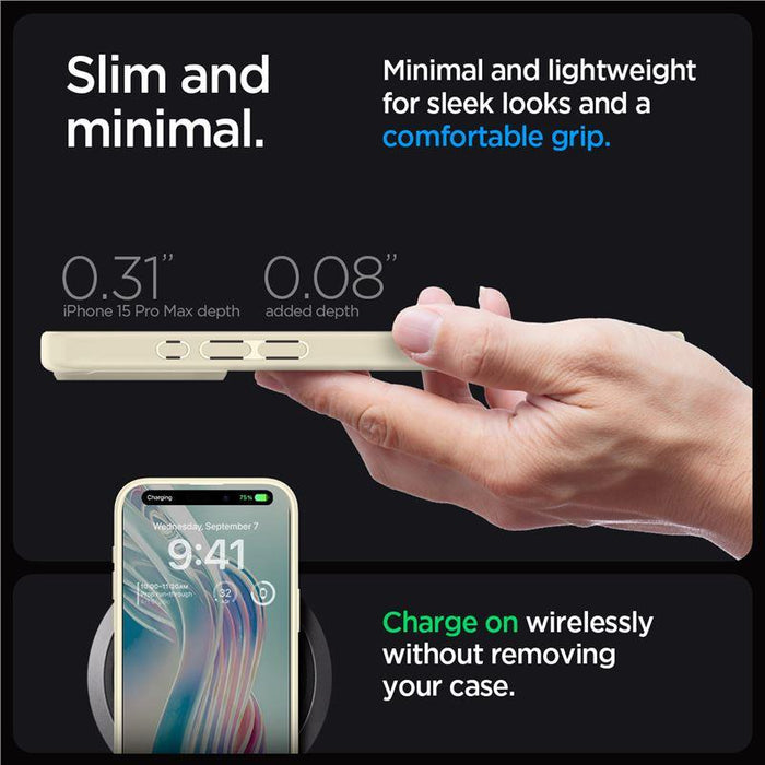 Spigen Crystal Hybrid Case for iPhone 15 Pro Max - Clear Beige