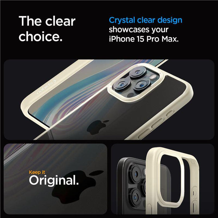 Spigen Crystal Hybrid Case for iPhone 15 Pro Max - Clear Beige
