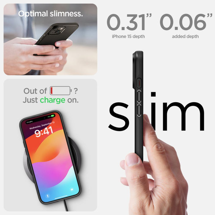 Spigen Thin Fit iPhone 15 Case - Black