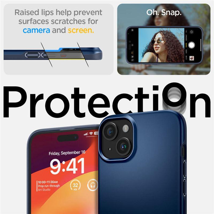 Spigen Thin Fit iPhone 15 Plus Case - Blue