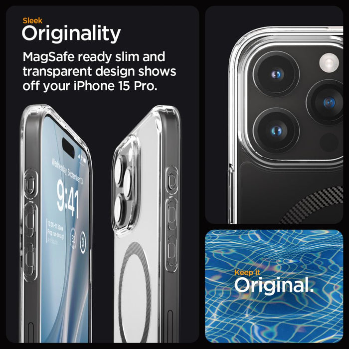 Spigen Ultra Hybrid Mag Case with MagSafe for iPhone 15 Pro - Gray