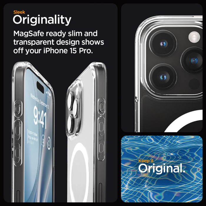 Spigen Ultra Hybrid Mag Case with MagSafe for iPhone 15 Pro - Clear Matte