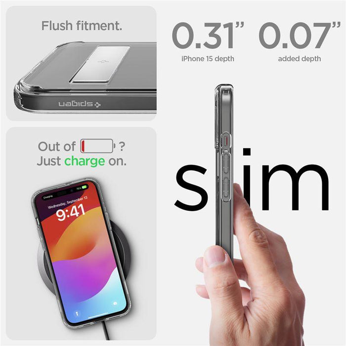 Spigen Ultra Hybrid S MagSafe Case with Stand for iPhone 15 - Black