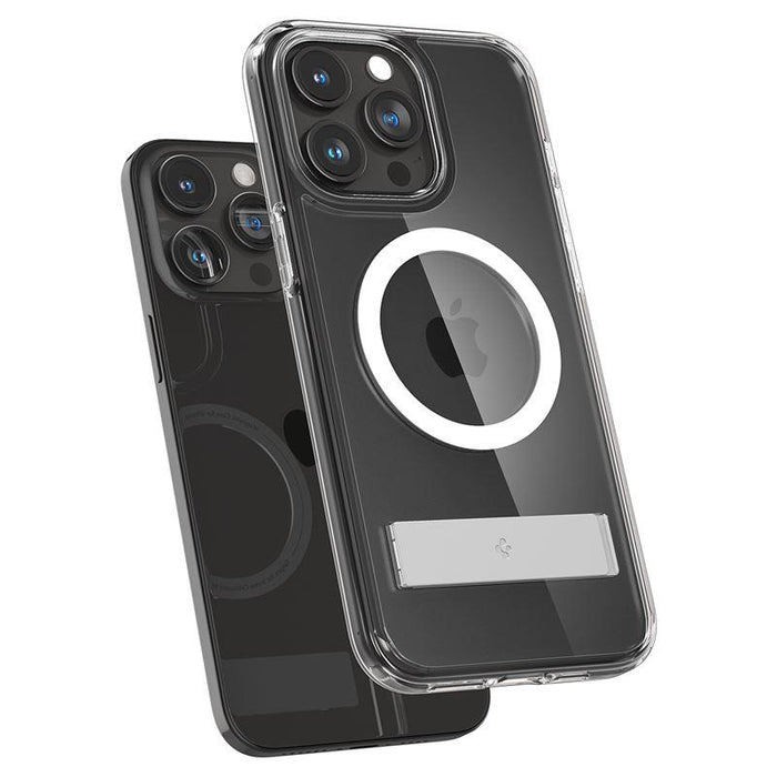 Spigen Ultra Hybrid S MagSafe Case with Stand for iPhone 15 Pro - Transparent