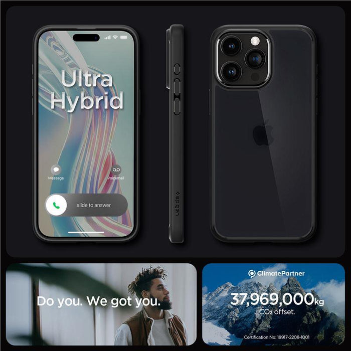 Spigen Ultra Hybrid iPhone 15 Pro Max Case - Clear Black