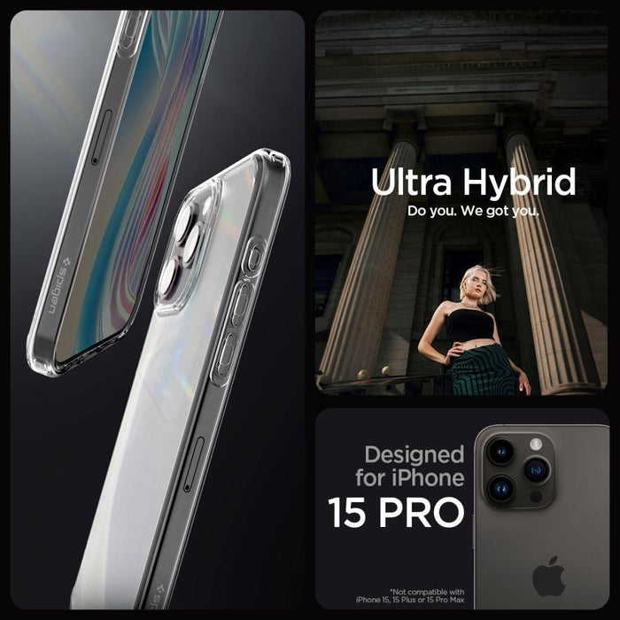 Spigen Ultra Hybrid Case for iPhone 15 Pro Max - Clear Matte