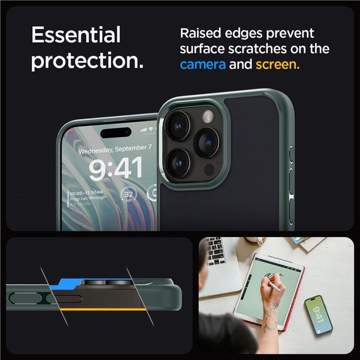 Spigen Ultra Hybrid iPhone 15 Pro Case - Dark Green