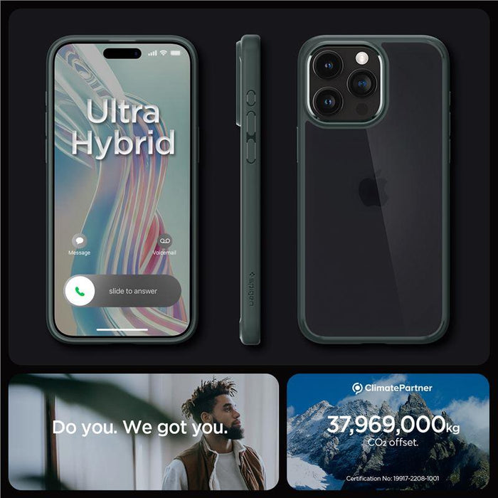 Spigen Ultra Hybrid iPhone 15 Pro Case - Dark Green