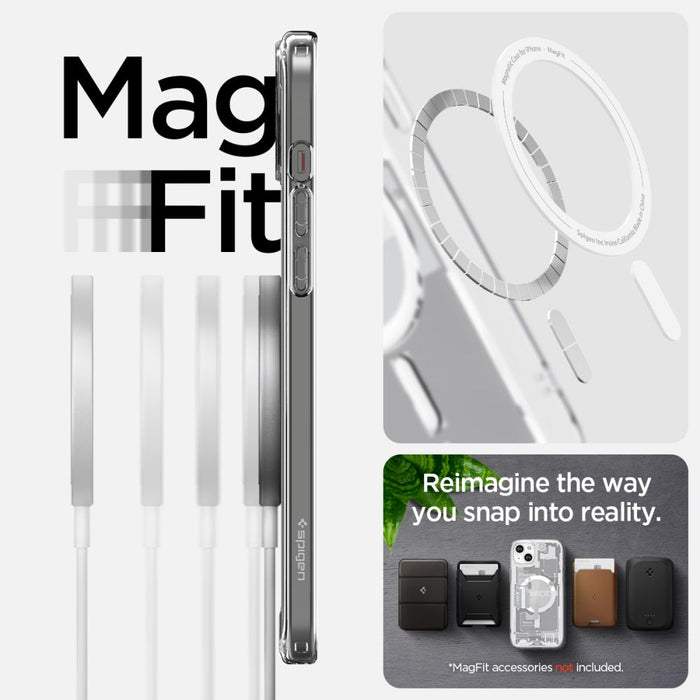 Spigen Ultra Hybrid Mag Case with MagSafe for iPhone 15 Plus - White (Zero One Pattern)