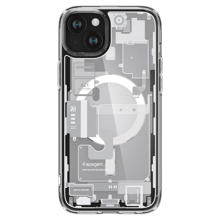 Spigen Ultra Hybrid Mag Case with MagSafe for iPhone 15 Plus - White (Zero One Pattern)