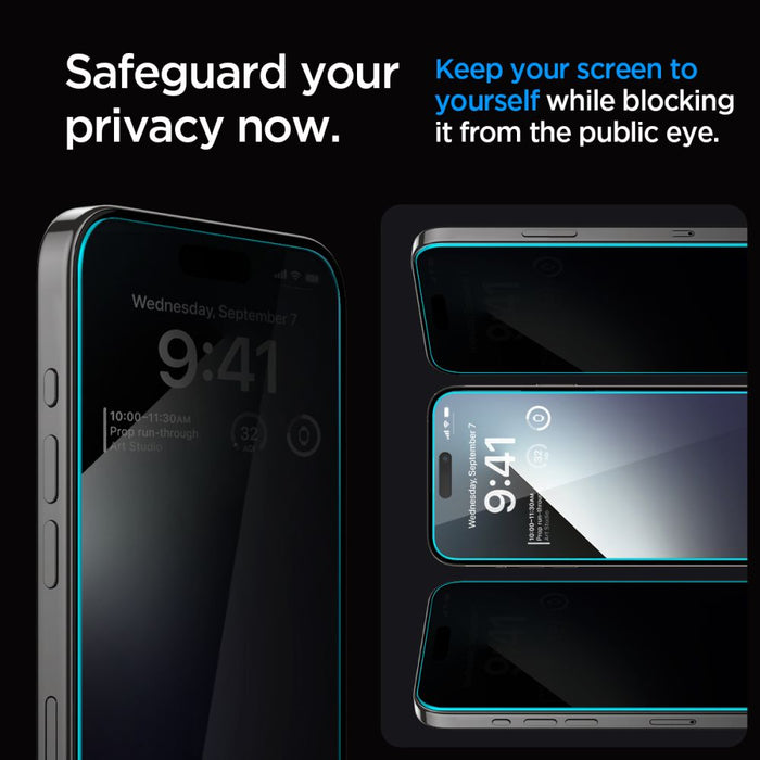 Spigen Glas.tR EZ Fit Privacy Tempered Glass for iPhone 15 Plus