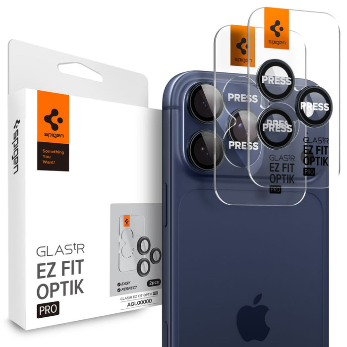 Spigen Optik.tR EZ Fit Camera Protector for iPhone 14 Pro / Pro Max / 15 Pro / Pro Max - Titanium Blue 2 pcs.