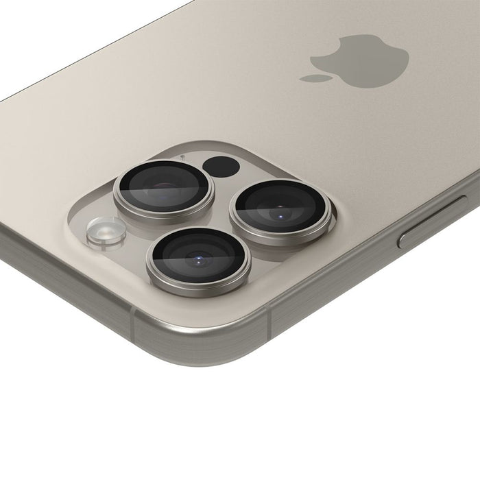 Spigen Optik.tR EZ Fit Camera Protector for iPhone 14 Pro / Pro Max / 15 Pro / Pro Max - Natural Titanium 2 pcs.