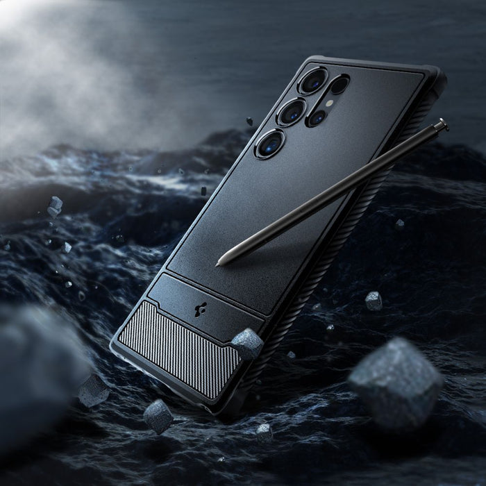 Spigen Rugged Armor Case for Samsung Galaxy S24 Ultra - Matte Black