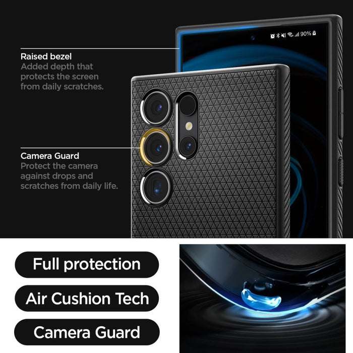Spigen Liquid Air Case for Samsung Galaxy S24 Ultra - Matte Black