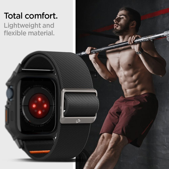 Spigen Lite Fit Pro Case with Strap for Apple Watch 4 / 5 / 6 / 7 / 8 / 9 / SE (44 / 45 mm) - Matte Black
