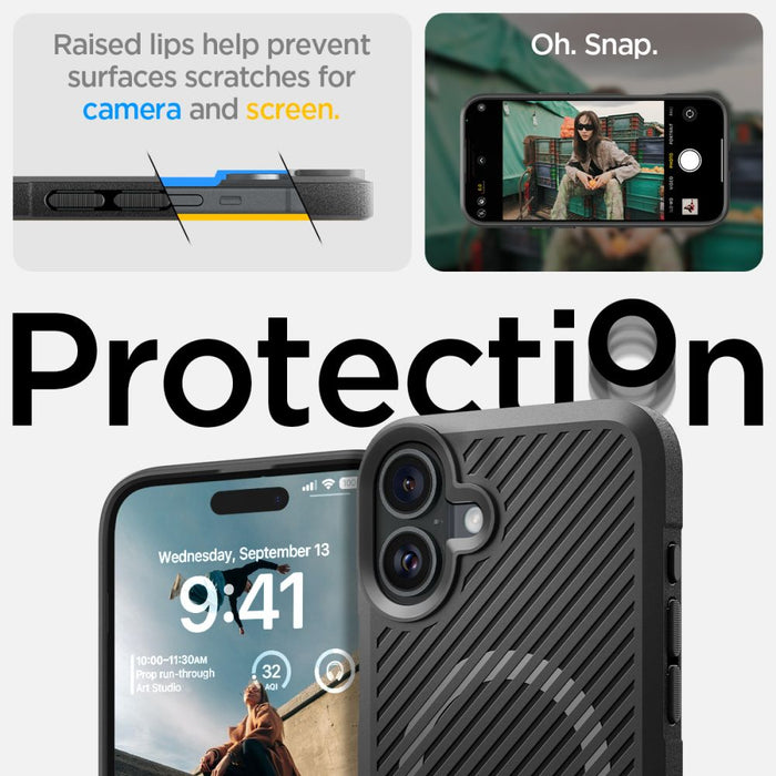 Spigen Core Armor Mag Case with MagSafe for iPhone 16 - Matte Black