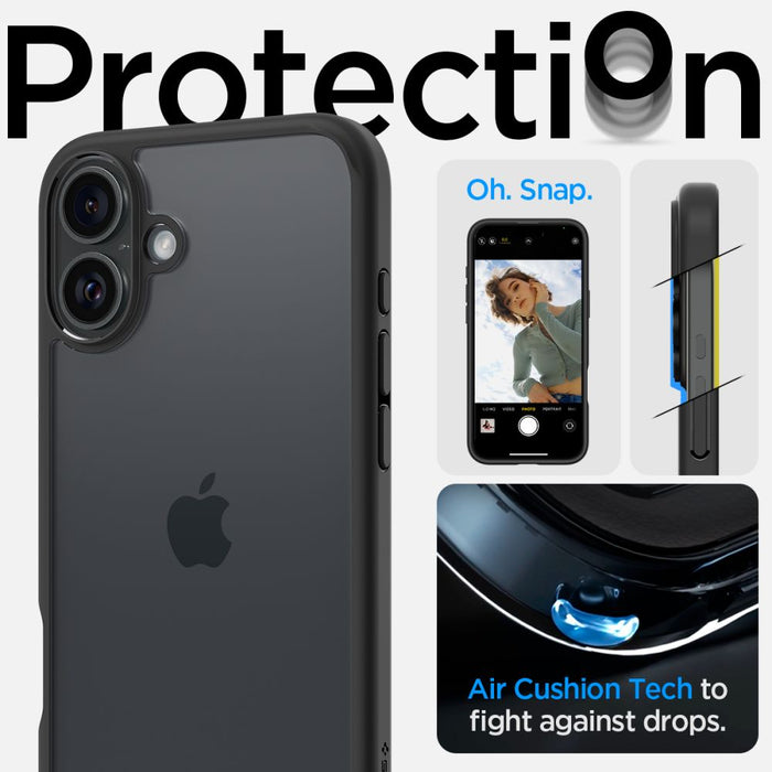 Spigen Ultra Hybrid iPhone 16 Case - Matte Black
