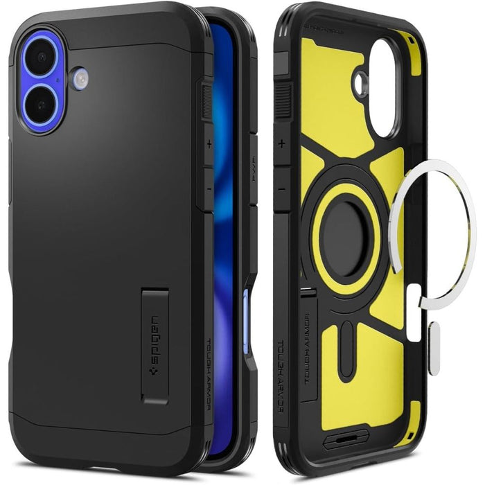Spigen Tough Armor MagSafe case with stand for iPhone 16 - black